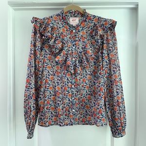 Banjanan Nina Shirtblue - Siesta Blueprint Top - Size XS